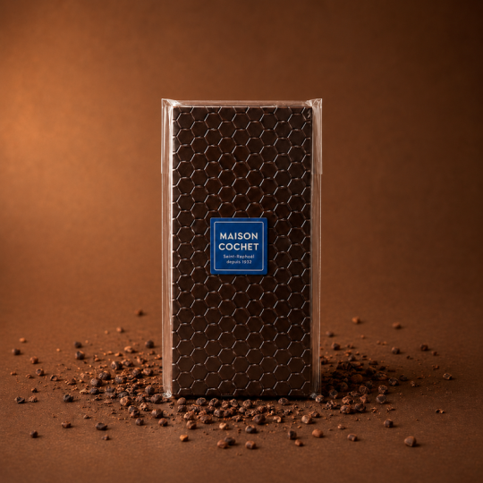 Tablette chocolat noir au grué de cacao